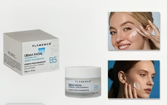 Crema Facial Vitamina B5 + Ácido Hialurónico Flamenco 50g Momento De Aplicación Día/noche Tipo De Piel Mixta